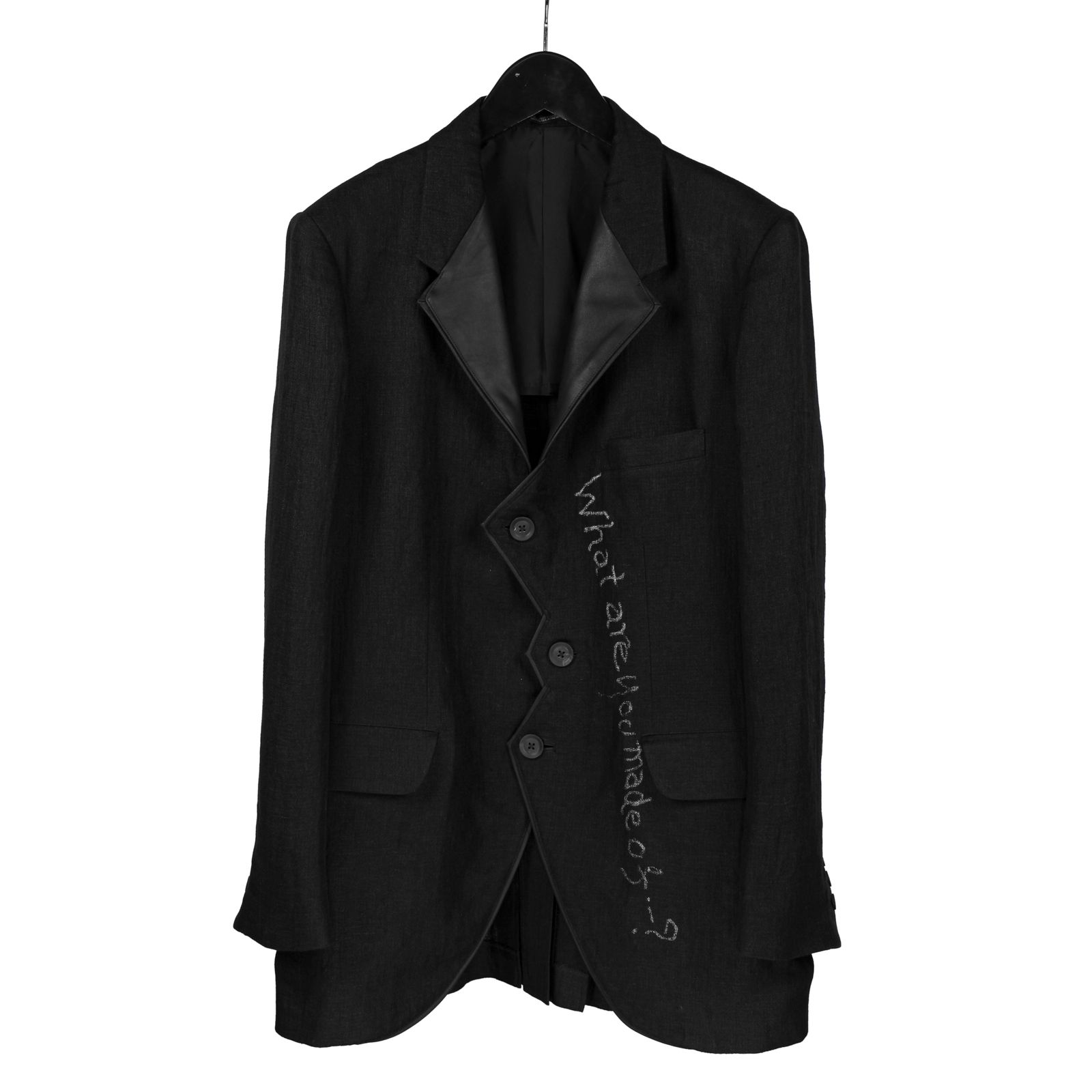 yohji yamamoto - pour homme 前端角レザープリーツmJKT / HZ-J57-821 