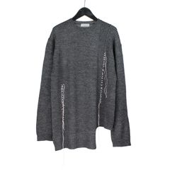 pour homme | 刺繍 丸首 PO / ニット (メンズ) / チャコール / HL-K25-196-1