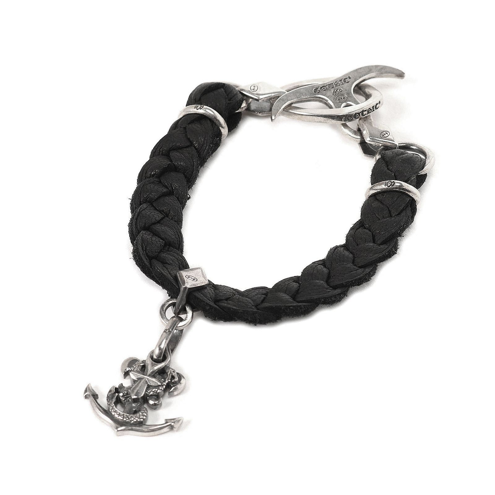 GOTHIC YOHJI YAMAMOTO ANCHORCHARM LEATHER BRACELET / ブレスレット (ユニセックス) シルバー  Silver950 / HA-A25-921 | ALUBUS / RUFUS