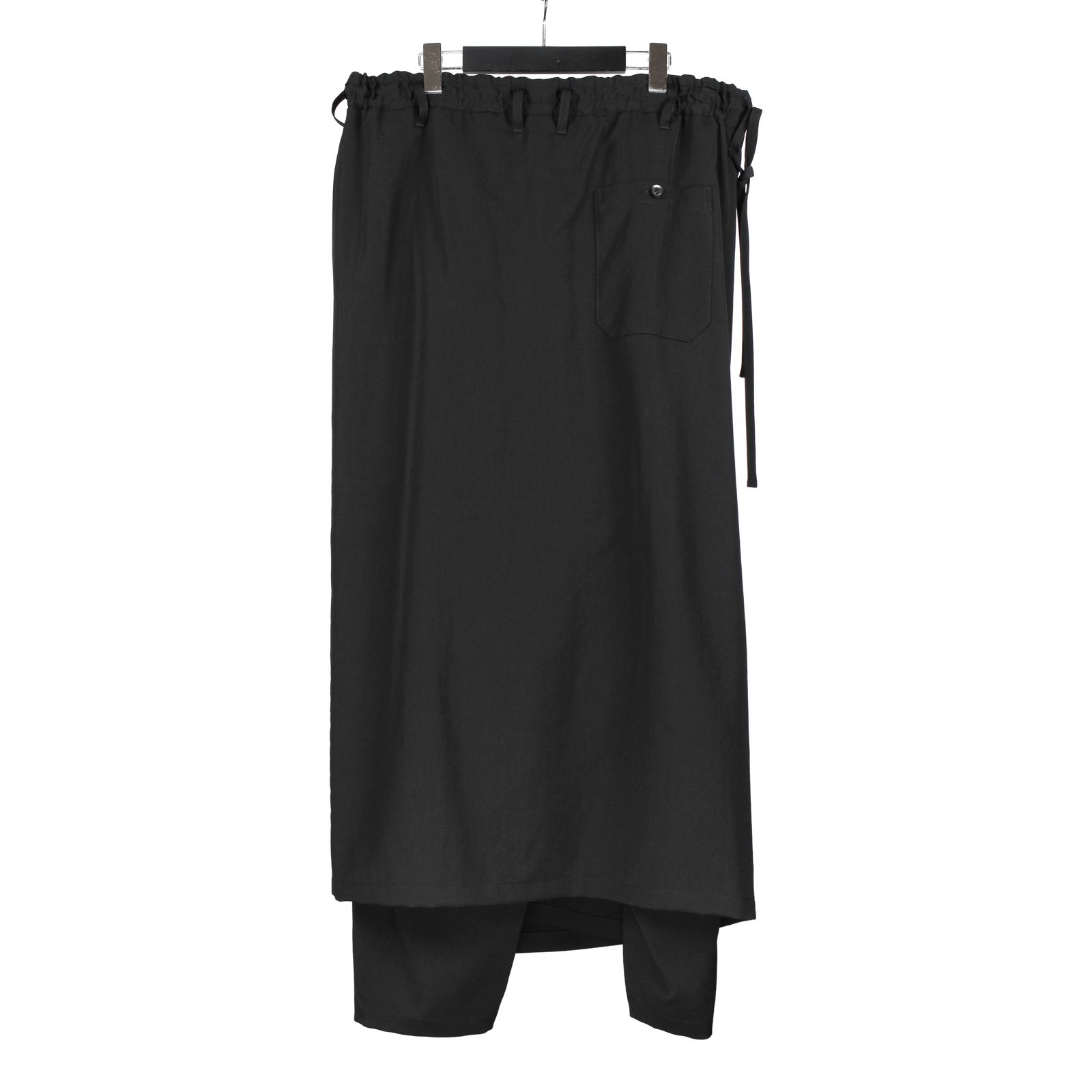 Ground Y | WOOL GABARDINE WRAP PANTS / ラップパンツ (ユニセックス) / ブラック / GA-P06-101