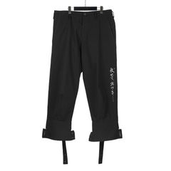 pour homme | 裾ベルトメッセージP (メンズ) / コットンリネン / ブラック / HP-P38-540