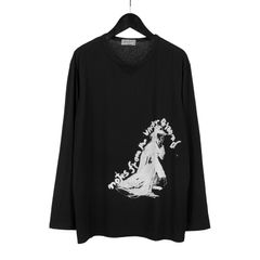 Yohji Yamamoto [HR-T21-075 / 丸首長袖 抜染 メッセージPT]