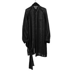 pour homme | 裾結びストライプB / シャツ・ブラウス (メンズ) / ブラック / HS-B31-012