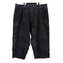 pour homme | 紫チェックプリントパンツ (メンズ) / ブラック / HG-P78-323