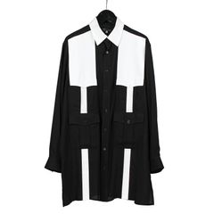 Y's for men | MONOCHROME SAFARI POCKET SHIRT / 長袖 シャツ (メンズ) / ブラック / MO-B33-800