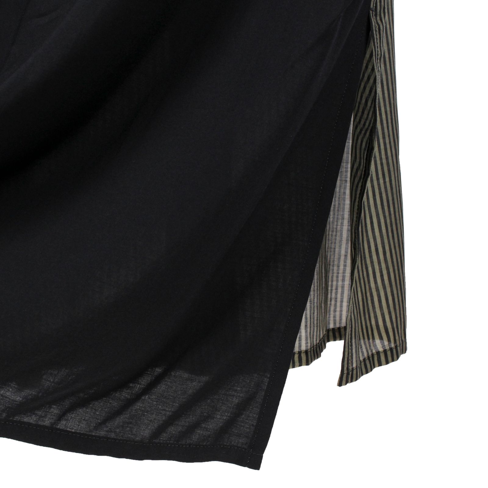 pour homme 2枚衿風無地×縞シャツ / HX-B46-818