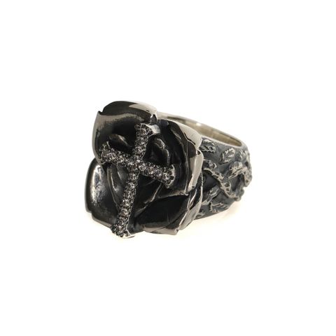 GOTHIC YOHJI YAMAMOTO CROSS ROSE RING / リング(ユニセックス)  ジルコニア シルバー Silver950 / HP-A13-662