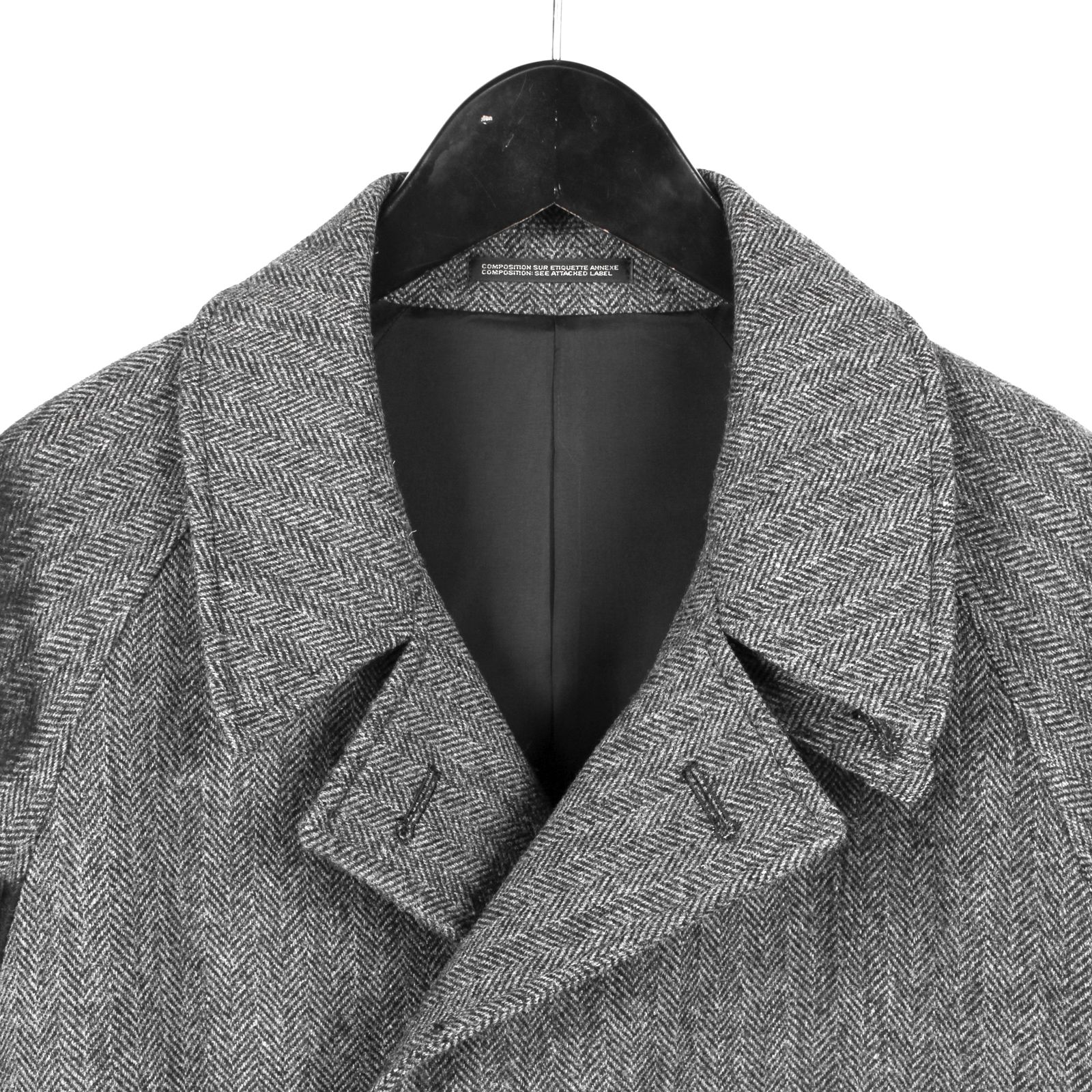 pour homme  | NPラグランダブルC / コート(メンズ) / ヘリンボンニードル / グレー×ブラック / HW-C09-143