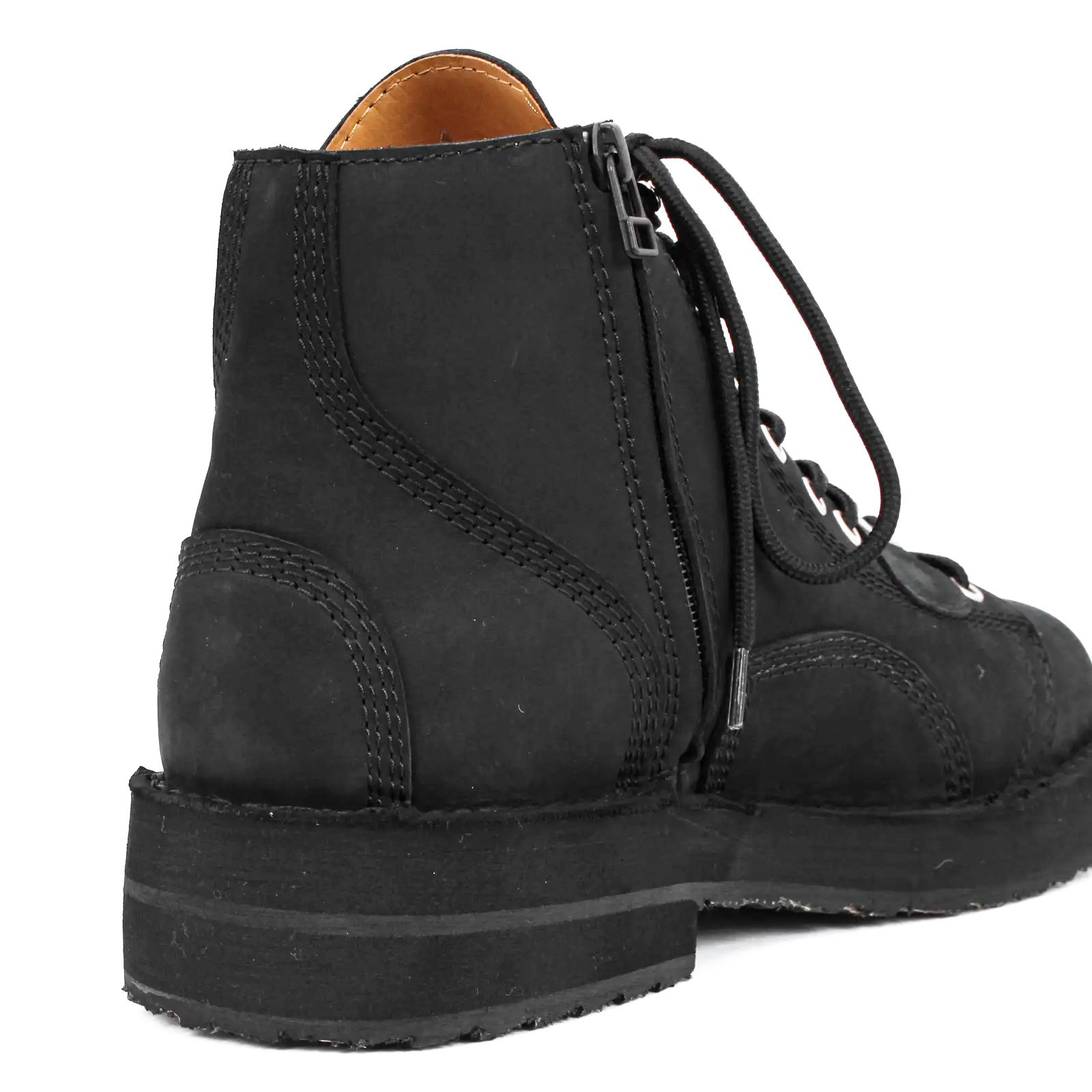 pour homme | ファスナーバイカーブーツ / マットスムースレザー / ブラック / HW-E54-765