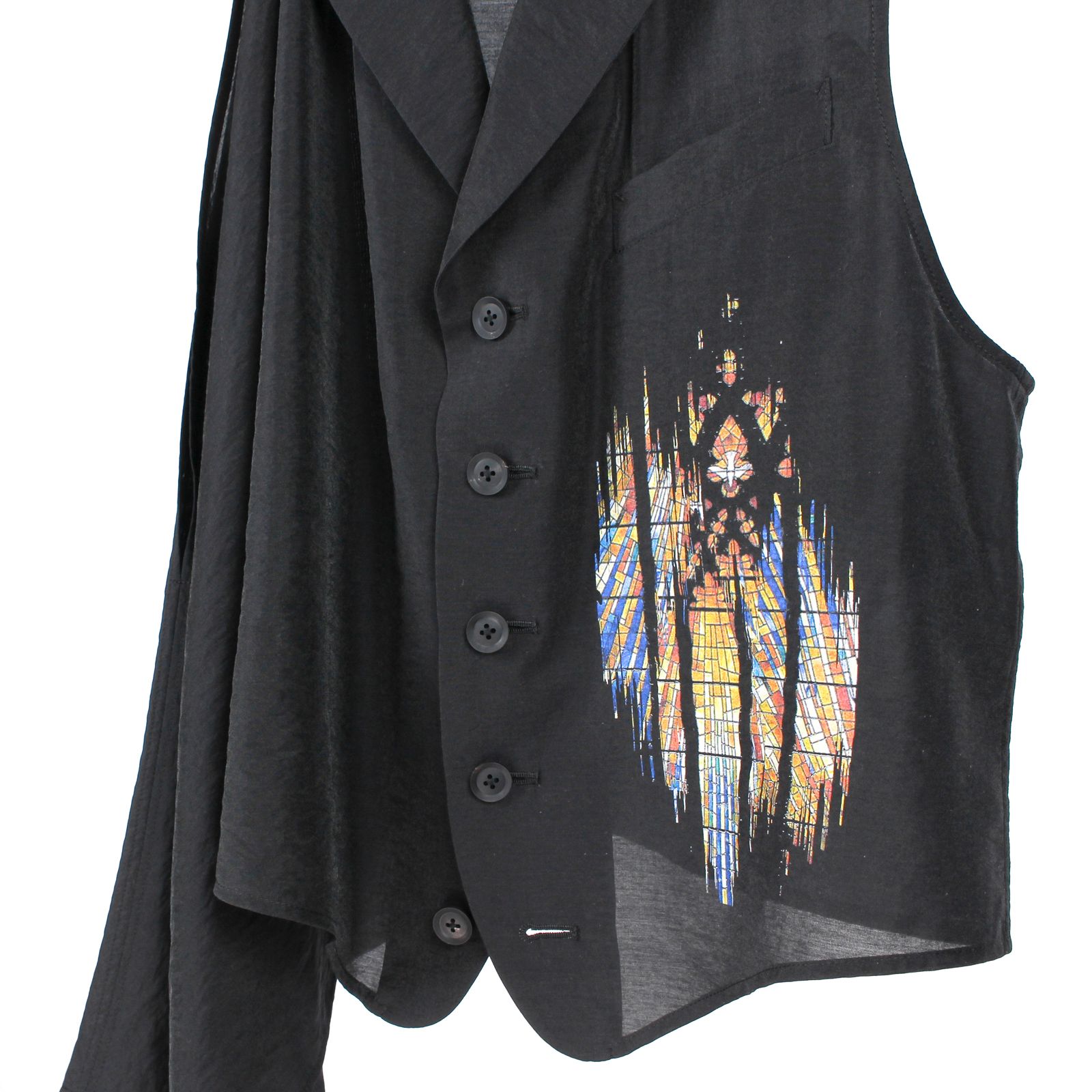 pour homme | アシメマントベスト (メンズ) / ベスト・ジレ / ブラック / HK-V04-219