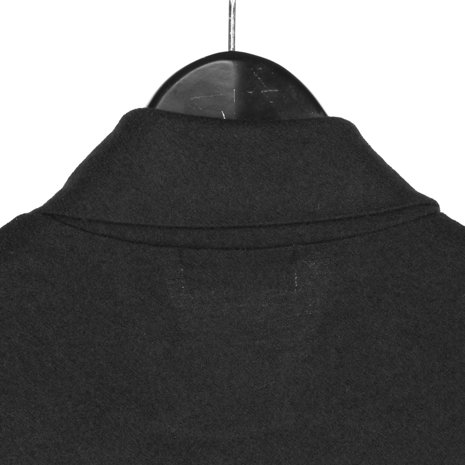 pour homme | 重ね衿タートル長袖 (メンズ) / ウールニットソー / ブラック / HW-T07-170
