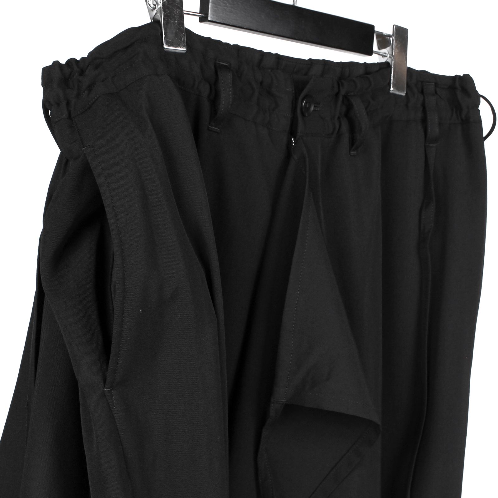 Ground Y | WOOL GABARDINE WRAP PANTS / ラップパンツ (ユニセックス) / ブラック / GA-P06-101