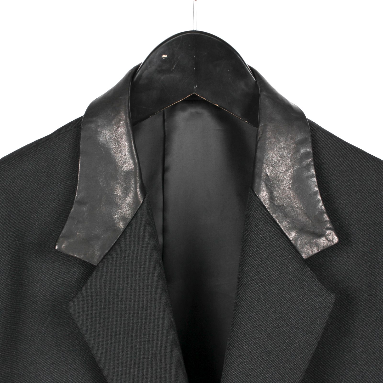 pour homme  | レザー切替ファスナーJ / ジャケット(メンズ) / アーミーギャバ / ブラック / HW-J11-834