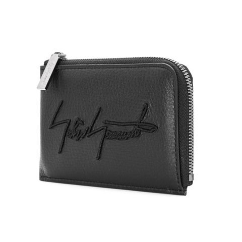 discord | yohji yamamoto / シグネチャーショートウォレット / ロゴ刺繍 L字型 ショート財布 / 牛革 / DM-A06-790