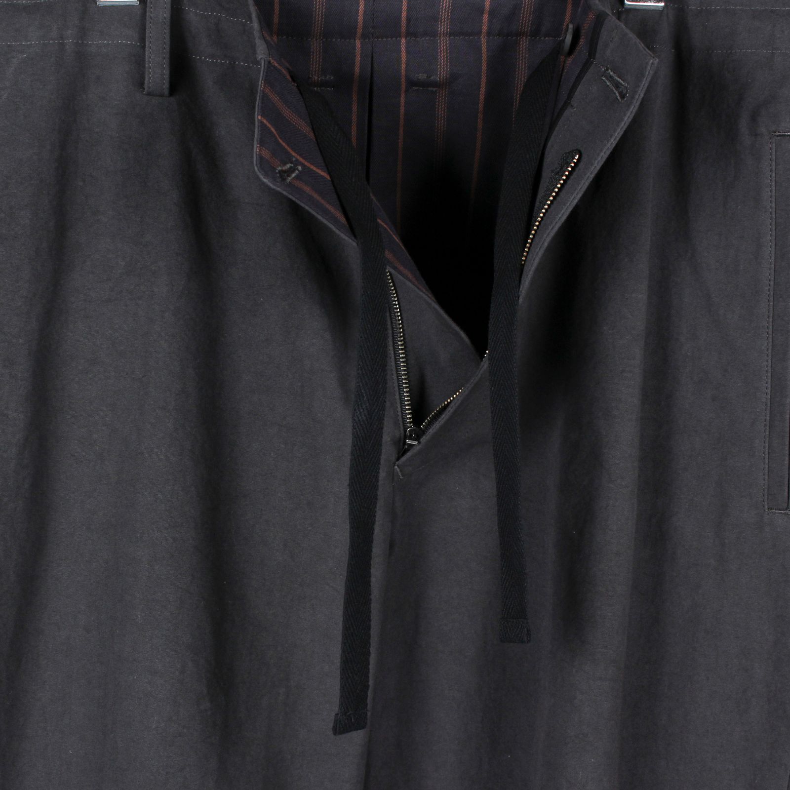 pour homme | 裾マッキンタブ細P (メンズ) / コットン パンツ / ブラック / HP-P57-031