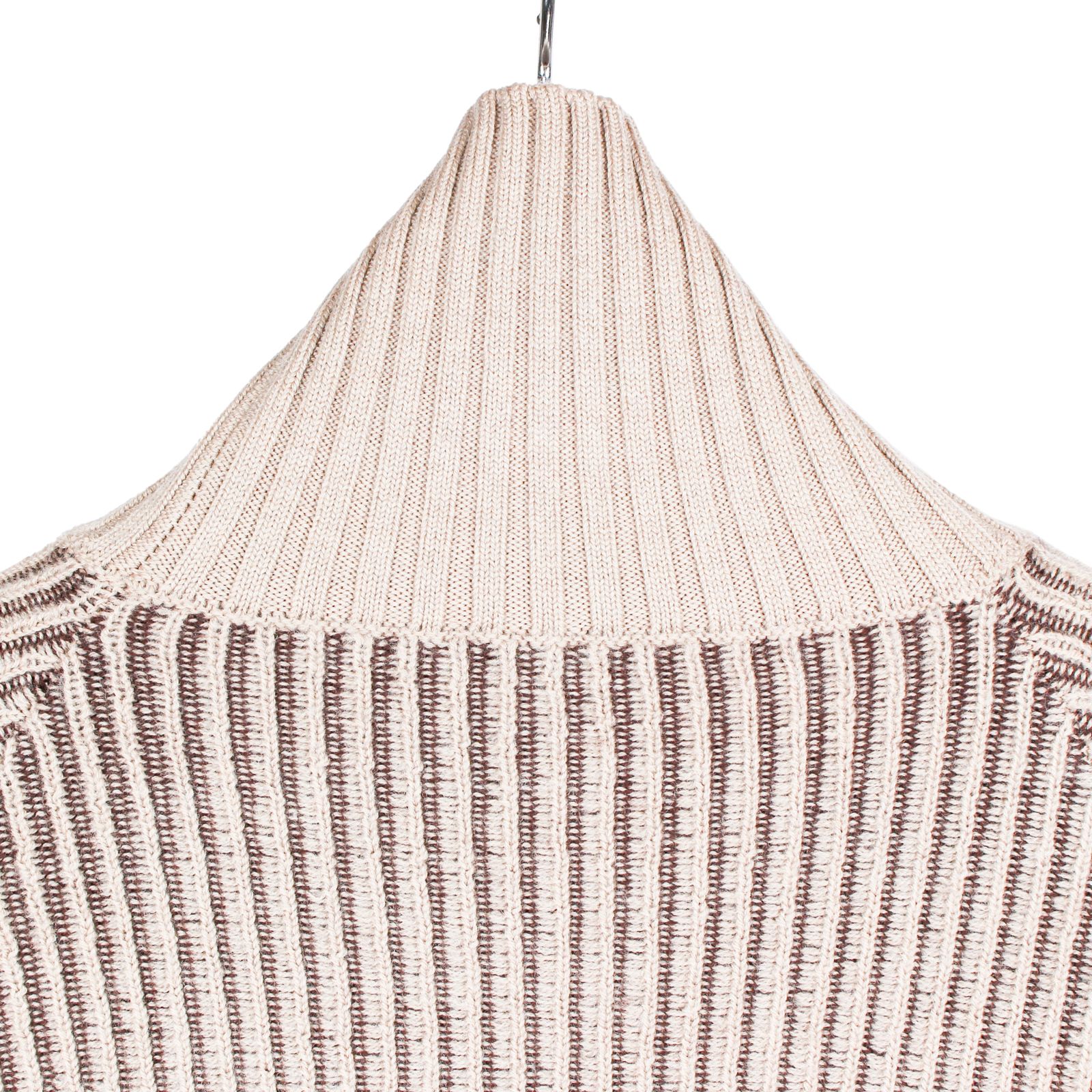 Ground Y | COLOR COMBI HIGH NECK KNIT / タートルネック ニットセーター (ユニセックス) / ベージュ×ブラウン / GL-K01-160-1
