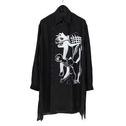 pour homme | 朝倉墨絵柄BIGB / シャツ・ブラウス (メンズ) / ブラック / HX-B59-833