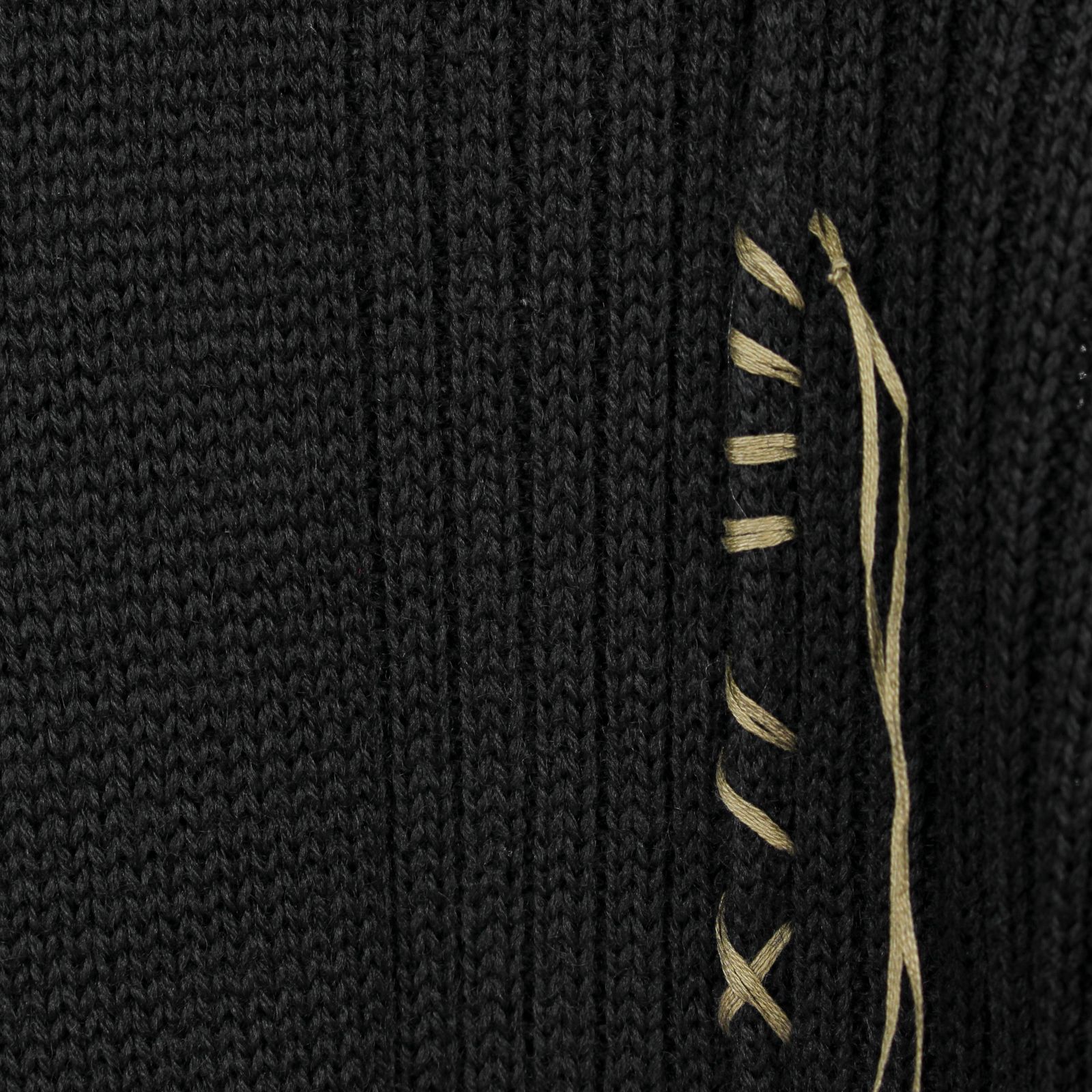 pour homme | 刺繍 丸首 PO / ニット (メンズ) / ブラック / HL-K25-196-2