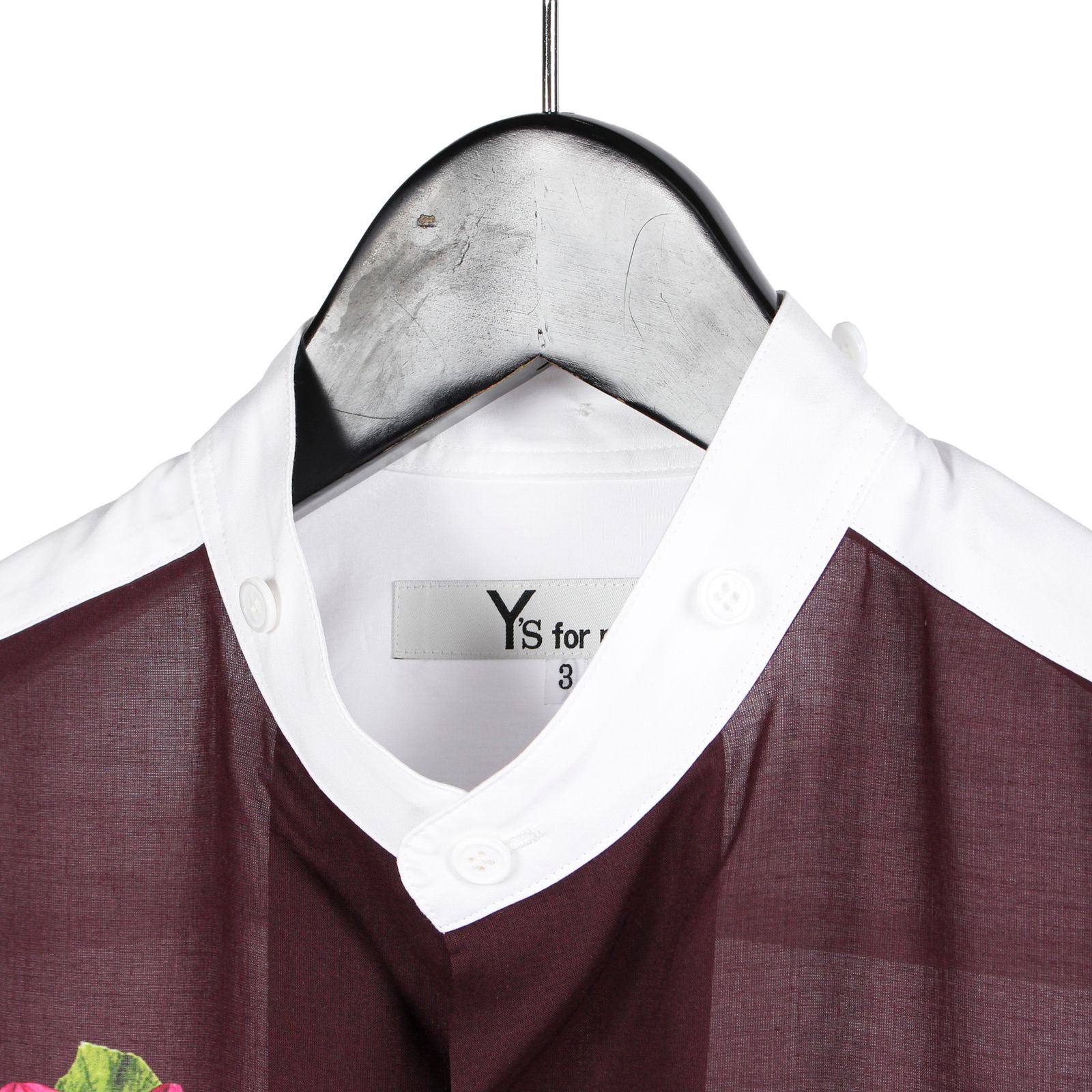 Y's for men | TRIPLE COLLAR SHIRT IN BROAD AND CELLULOSE POPPY / シャツ・ブラウス (ユニセックス) / エンジ / ML-B19-856