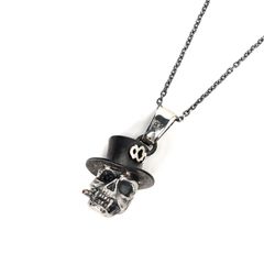 GOTHIC YOHJI YAMAMOTO SILKHAT SKULL PENDANT / ネックレス (ユニセックス)  オニキス オレンジサファイア シルバー Silver950 / HO-A46-927