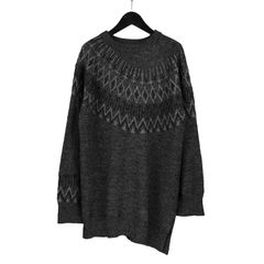 pour homme | 求心丸首 ニット (メンズ) / チャコール / HJ-K28-983