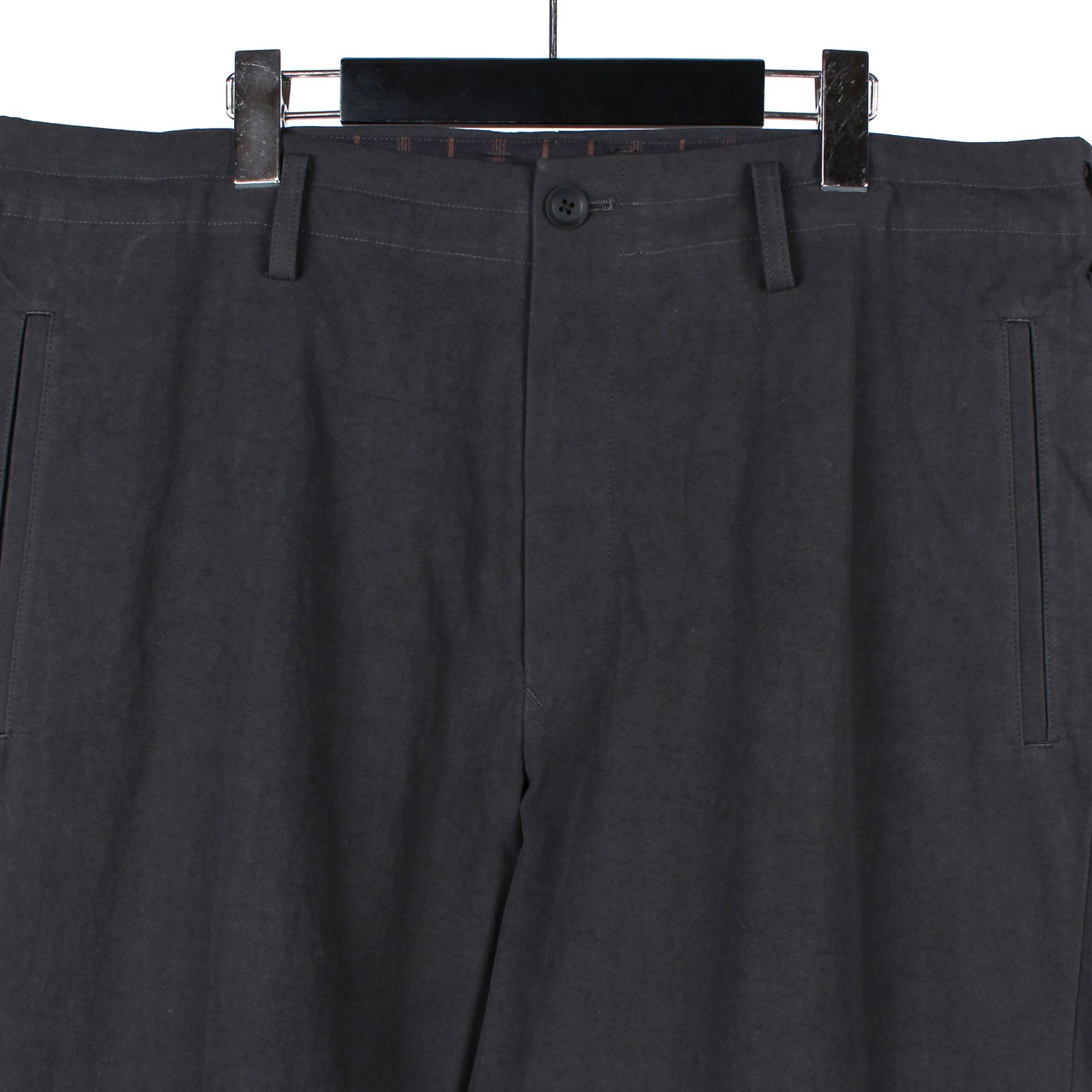 pour homme | 裾マッキンタブ細P (メンズ) / コットン パンツ / ブラック / HP-P57-031