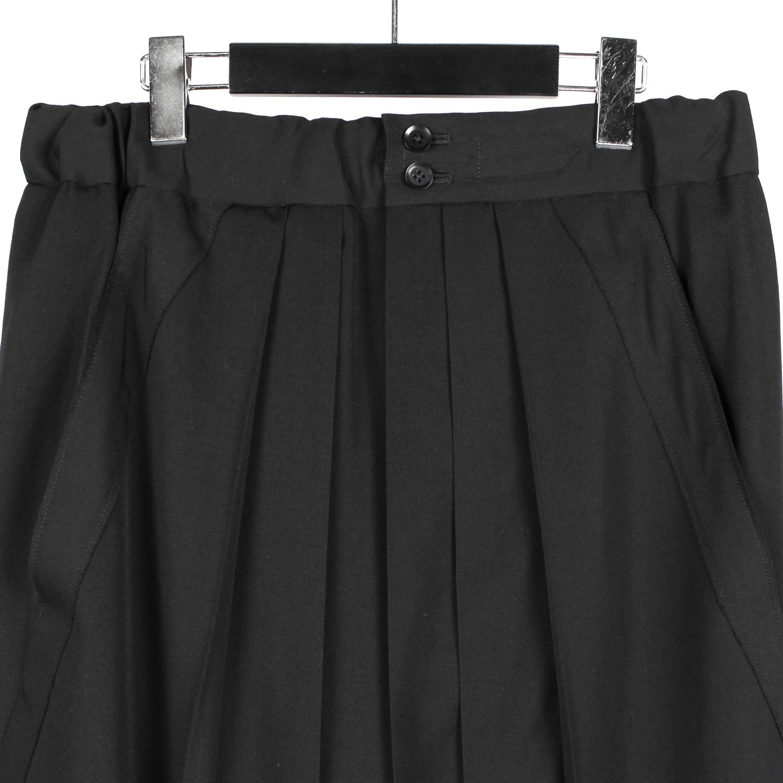 Ground Y | WOOL GABARDINE GY HAKAMA TYPE1 / 袴パンツ (ユニセックス) / ブラック / GA-P08-101