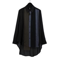 Ground Y | VARIOUS MATERIAL COMBINATION ASYMMETRY SLIM SHIRT / 長袖 シャツ (ユニセックス) / GO-B18-805