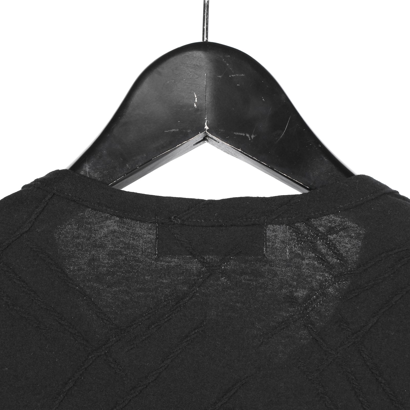 pour homme | タックジャガード丸首長袖 (メンズ) / 長袖カットソー / ブラック / HK-T82-093