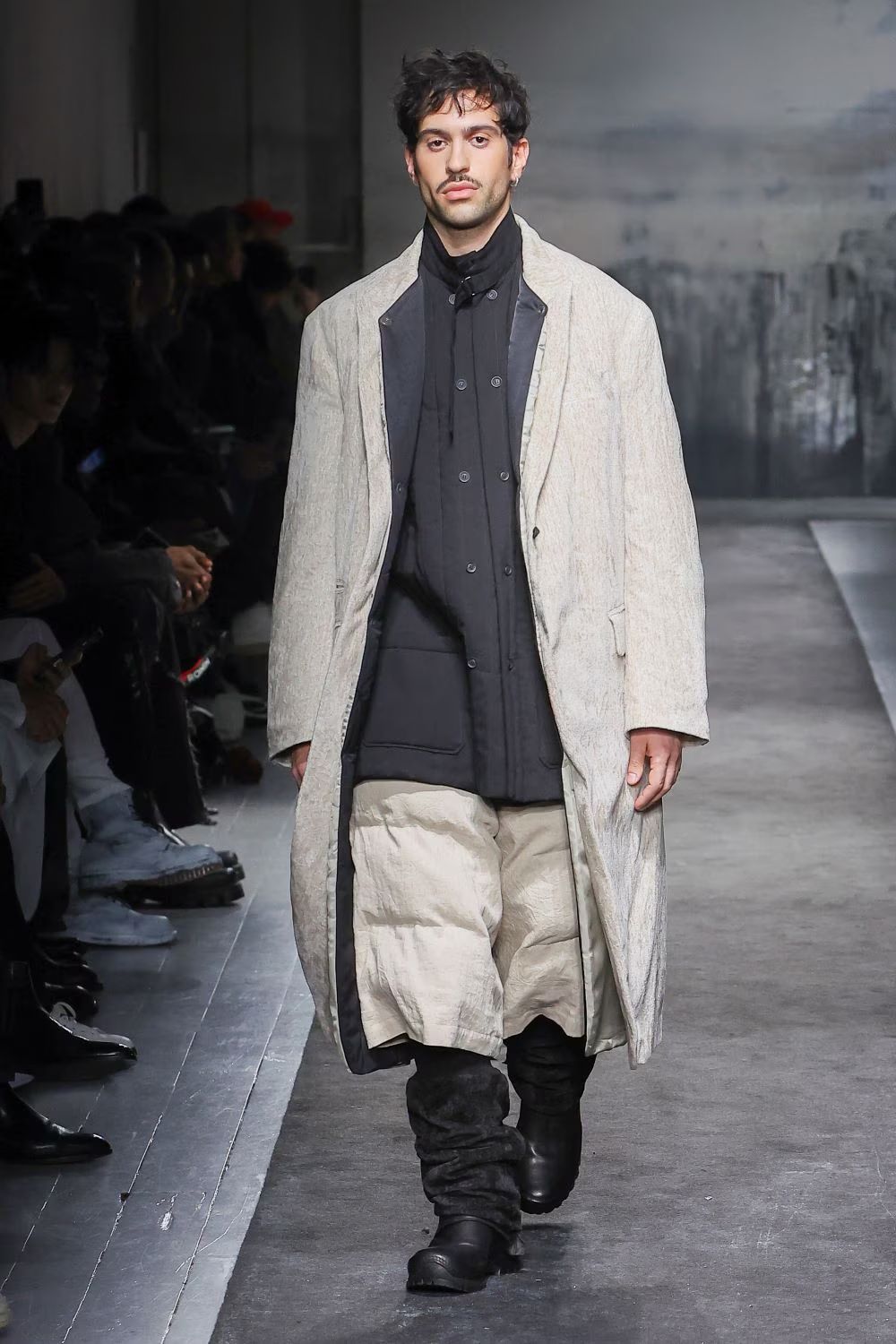 pour homme | 前2重中綿B / シャツ (メンズ) / ブラック / HL-B14-215
