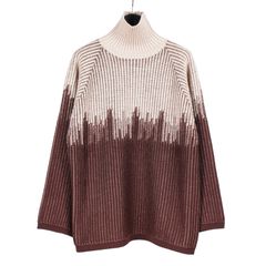 Ground Y | COLOR COMBI HIGH NECK KNIT / タートルネック ニットセーター (ユニセックス) / ベージュ×ブラウン / GL-K01-160-1