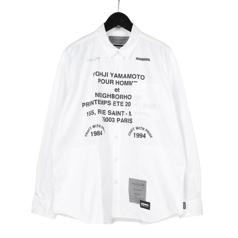 【カート購入不可】 pour homme | × NEIGHBORHOOD PRINT SHIRT LS / シャツ (メンズ)  / ホワイト / HP-B95-054-1