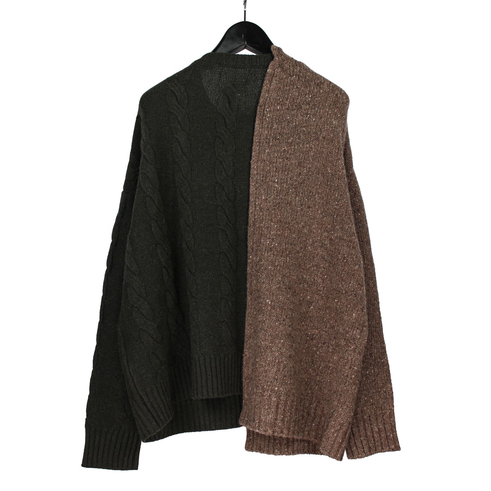 Ground Y | COMBINATION KNIT / ニットセーター (ユニセックス) / ブラウン×カーキ / GL-K03-860-1