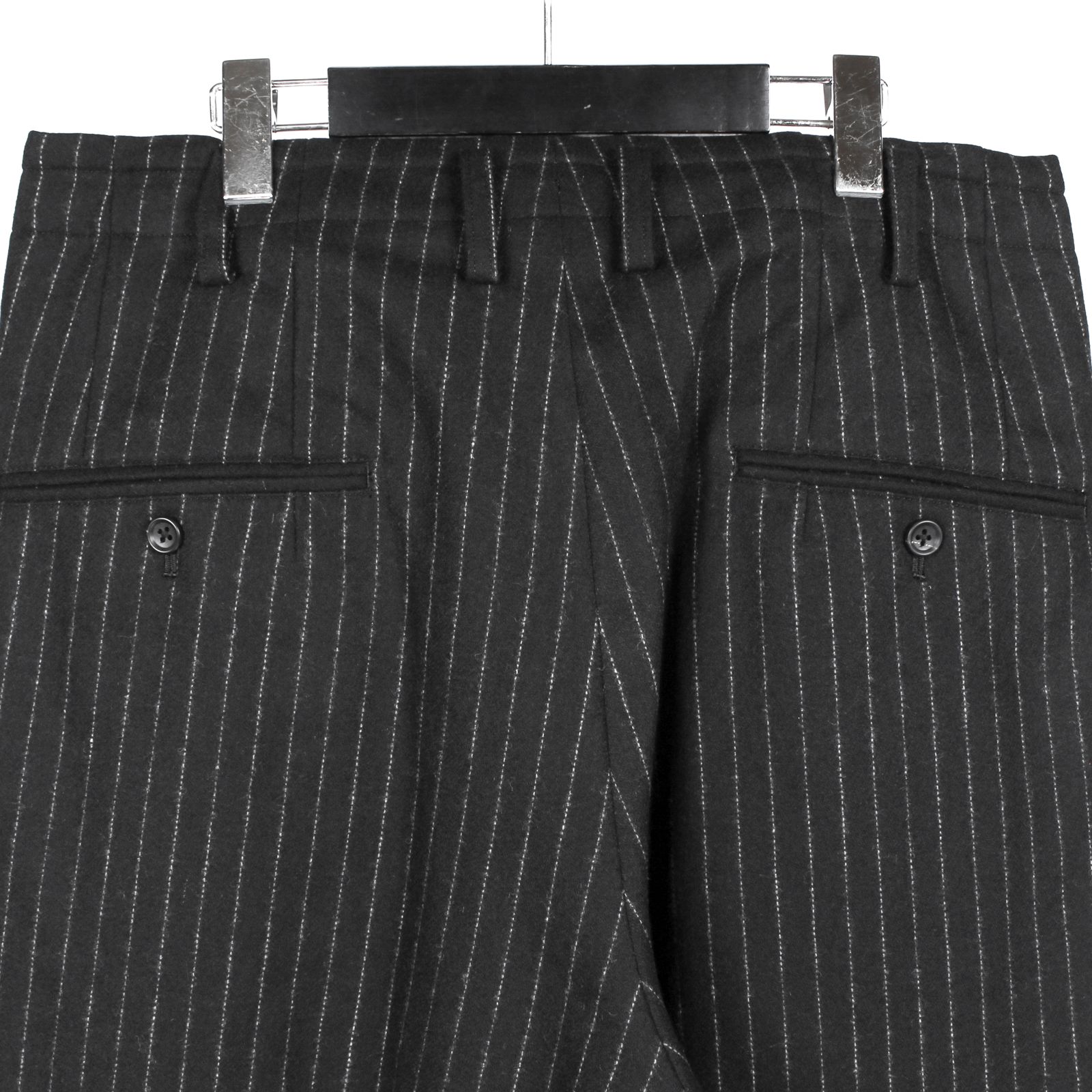 pour homme | 2タック細P  (メンズ) / ストライプフラノ / ブラック / HW-P48-138
