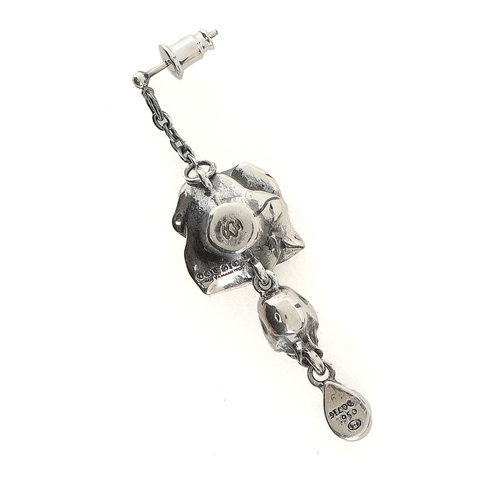 GOTHIC YOHJI YAMAMOTO SCULL ROSE EARRING / ピアス 片耳用 (ユニセックス)  アメジスト シルバー Silver950 / HP-A17-664