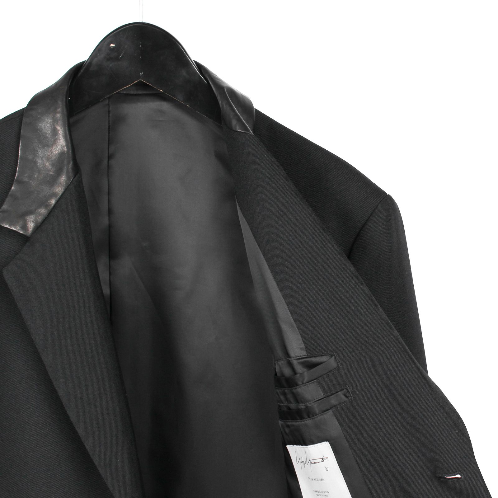 pour homme  | レザー切替ファスナーJ / ジャケット(メンズ) / アーミーギャバ / ブラック / HW-J11-834
