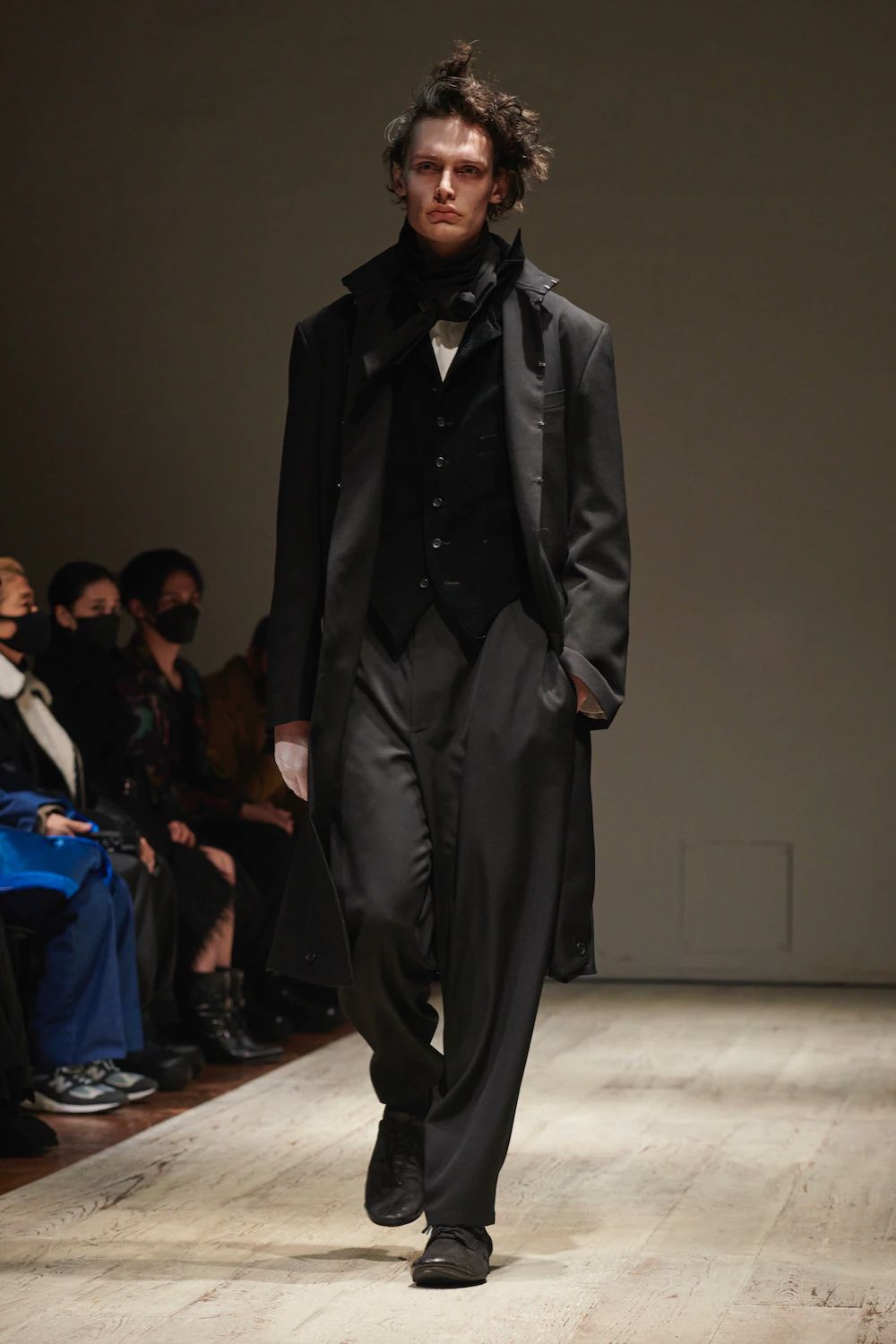 Yohji Yamamoto POUR HOMME ヨウジヤマモト プールオム 22AW 脇隠しPコールテンSP ワイドテーパードパンツ ブラック HE-P25-100