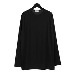 pour homme | 丸首長袖 カットソー (メンズ) / ブラック / HS-T03-070