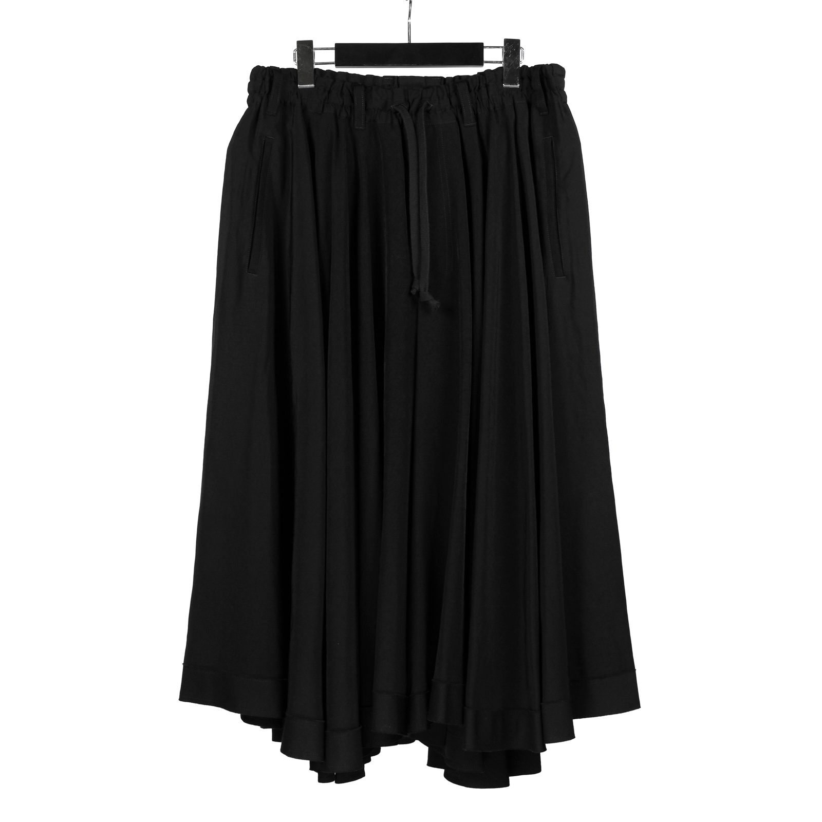 Ground Y - Ground Y | TRIACETATE/POLYESTER CREPE de CHINE CIRCLE PANTS / 袴 パンツ (ユニセックス) / ブラック / GO-P02-500 | ALUBUS / RUFUS