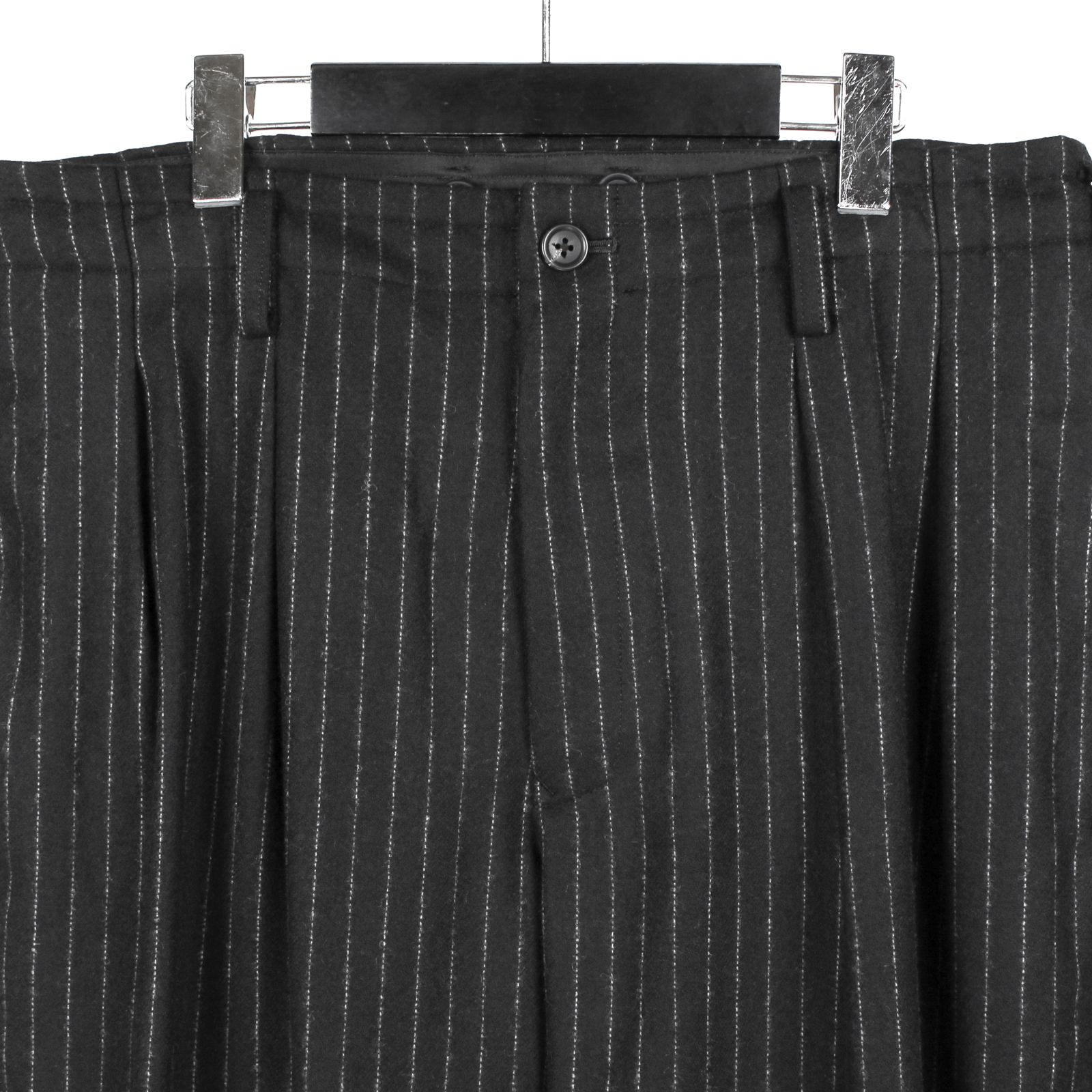 pour homme | 2タック細P  (メンズ) / ストライプフラノ / ブラック / HW-P48-138