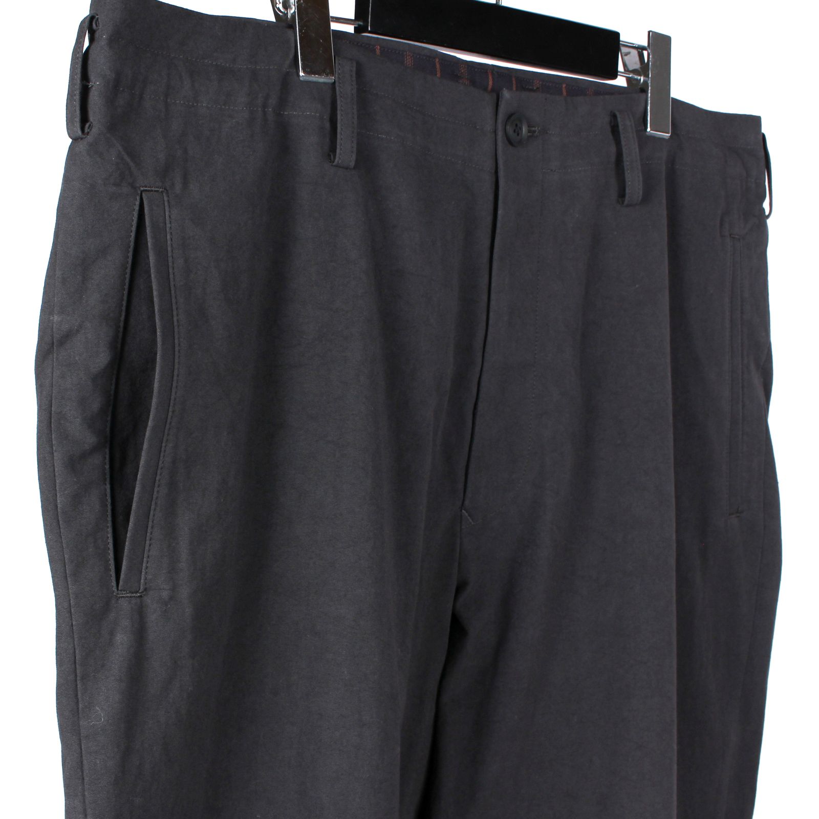 pour homme | 裾マッキンタブ細P (メンズ) / コットン パンツ / ブラック / HP-P57-031