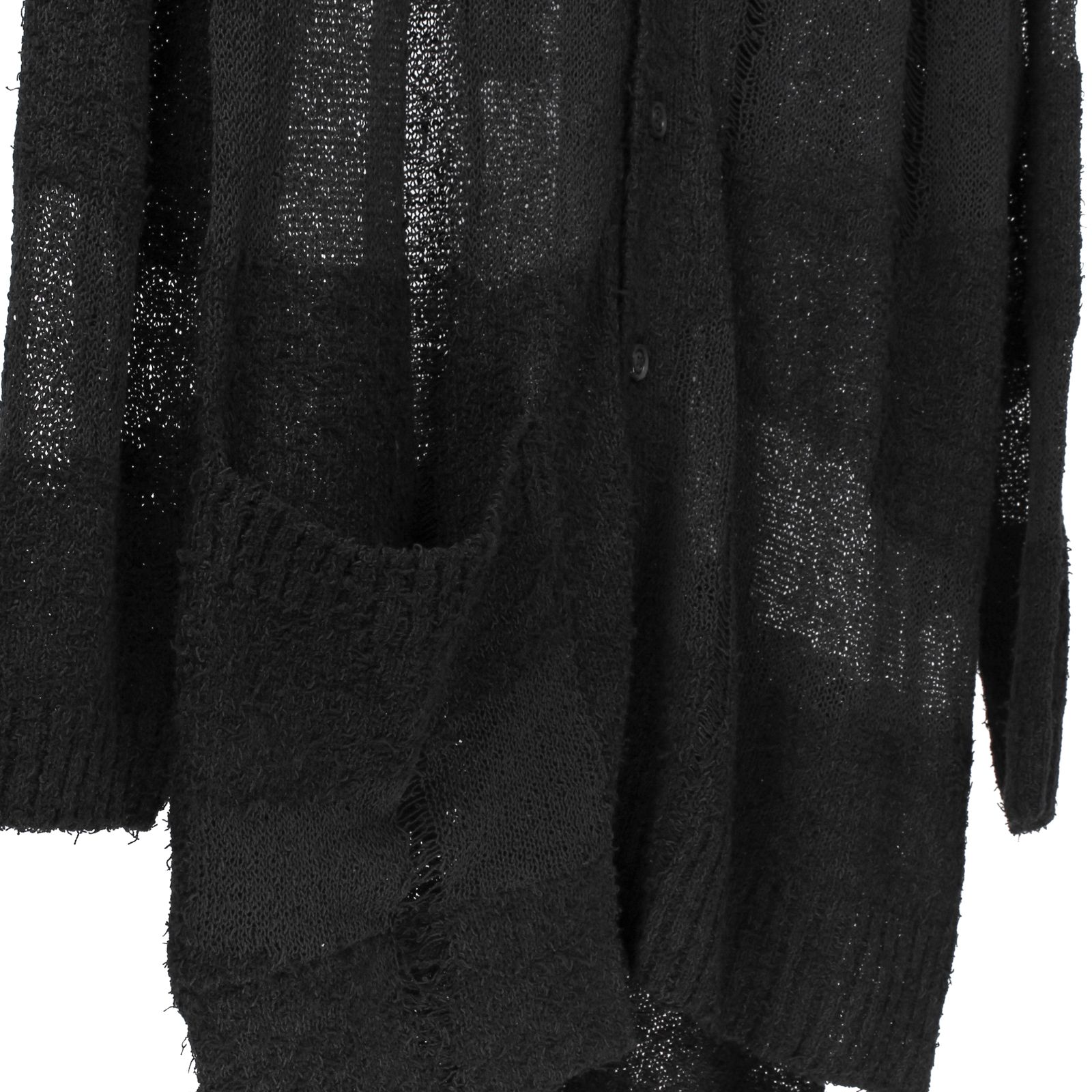 yohji yamamoto POUR HOMME コットンニットカーディガン Yohji Yamamoto POUR HOMME 糸ふらしロングニットカーディガン