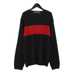 Y's for men | BLOCKING KNIT WITH ROUND NECK / ニット (メンズ) / レッド / MO-K43-184