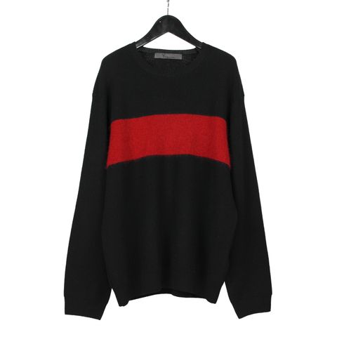 Y's for men | BLOCKING KNIT WITH ROUND NECK / ニット (メンズ) / レッド / MO-K43-184