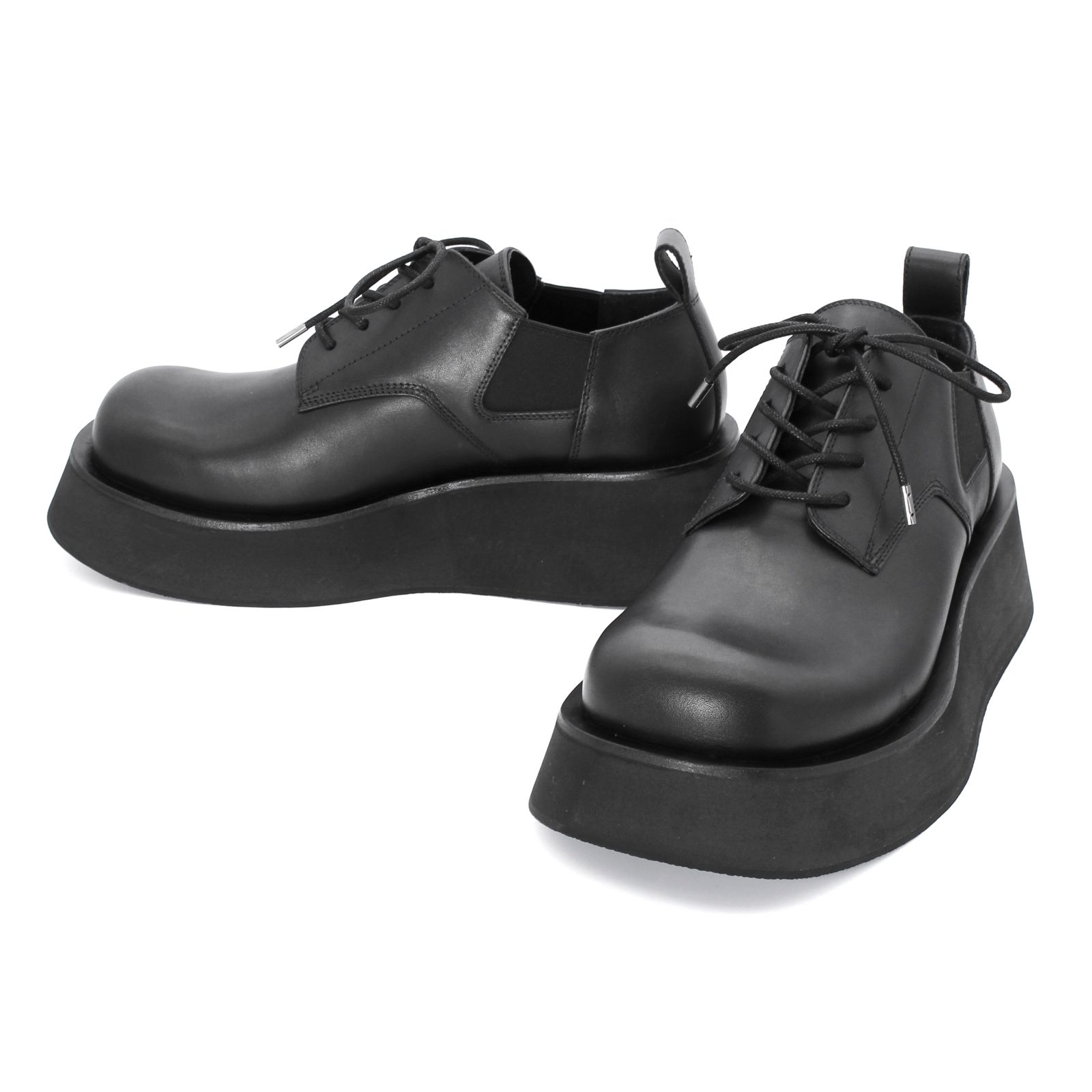 Ground Y | CHUNKY PLATFORM LACE-UP SHOES / レースアップサイドゴアシューズ (ユニセックス) / ブラック / GG-E01-700