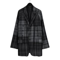 pour homme | 桝チェック箱PJK / ラグランスリーブ ジャケット (メンズ) / ブラック / HS-J29-101