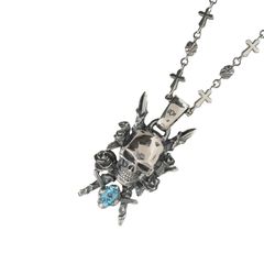 GOTHIC YOHJI YAMAMOTO SCULL ROSE DAGGER PENDANT / ネックレス (ユニセックス)  ブルートパーズ シルバー Silver950 / HP-A12-661