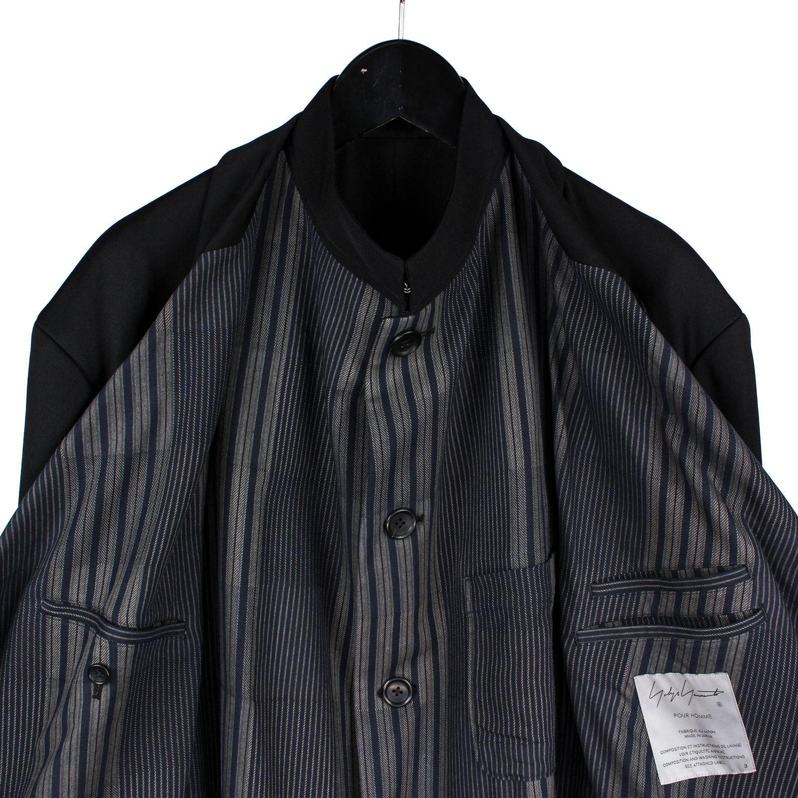 yohji yamamoto - pour homme 柄切替裾わ2重JKT / HJ-J45-800 | ALUBUS