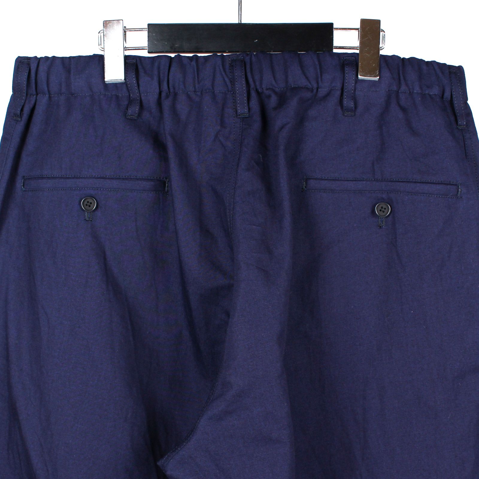 pour homme | ダブルステッチゴムP (メンズ) / コットンリネン / ネイビー / HP-P09-004