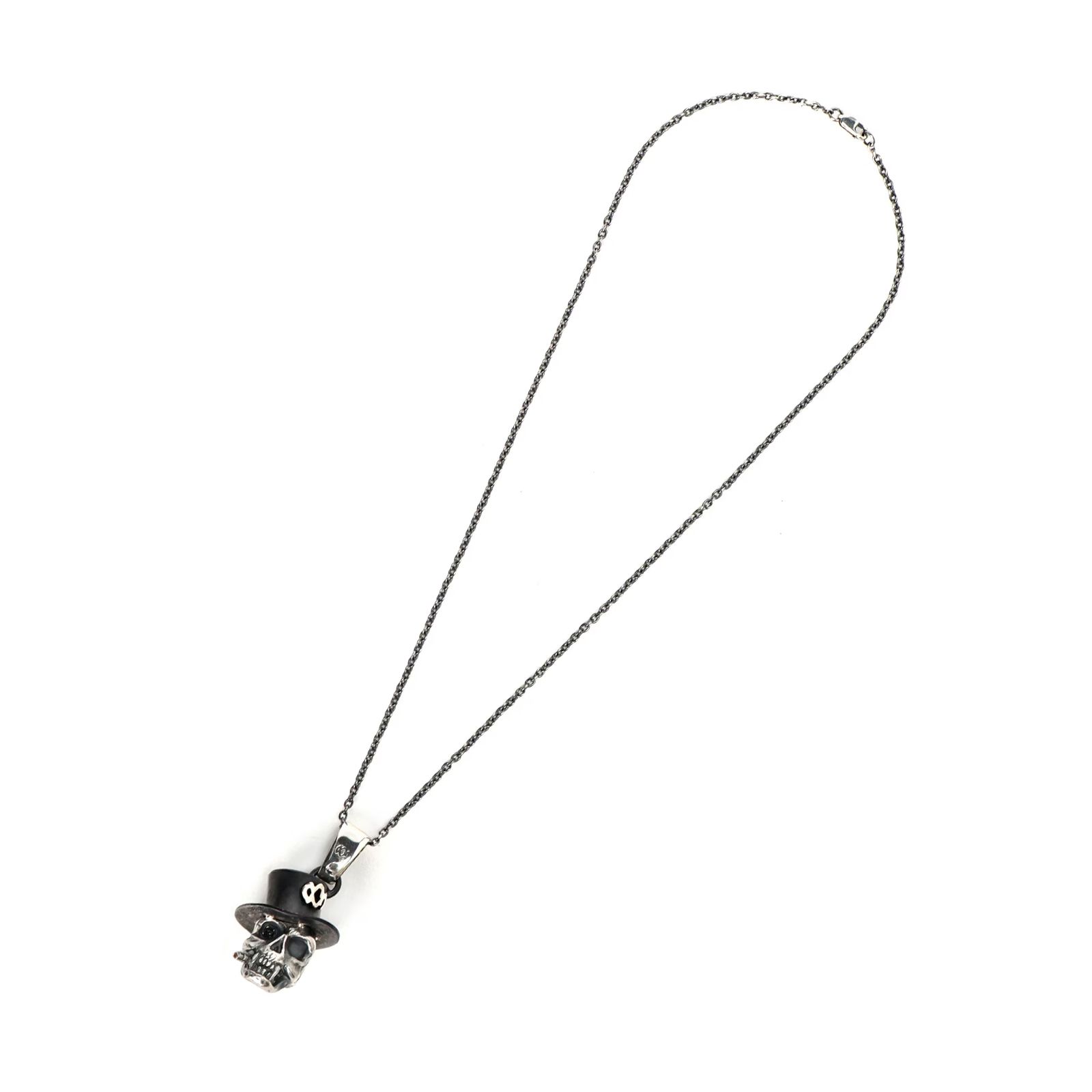 GOTHIC YOHJI YAMAMOTO SILKHAT SKULL PENDANT / ネックレス (ユニセックス)  オニキス オレンジサファイア シルバー Silver950 / HO-A46-927